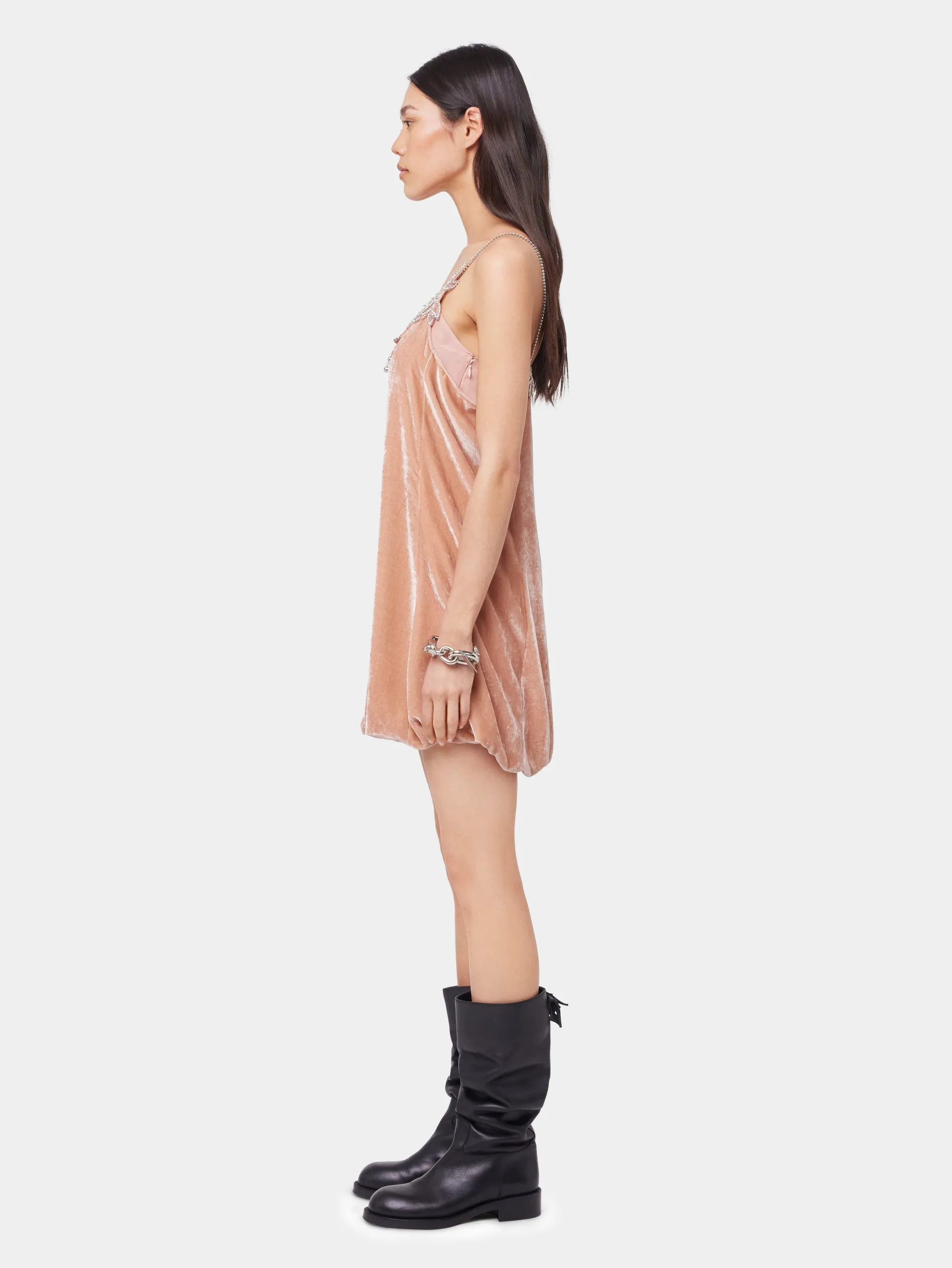 Fashion ROBE COURTE PÊCHE EN VELOURS Sélection De Soirée | Robes