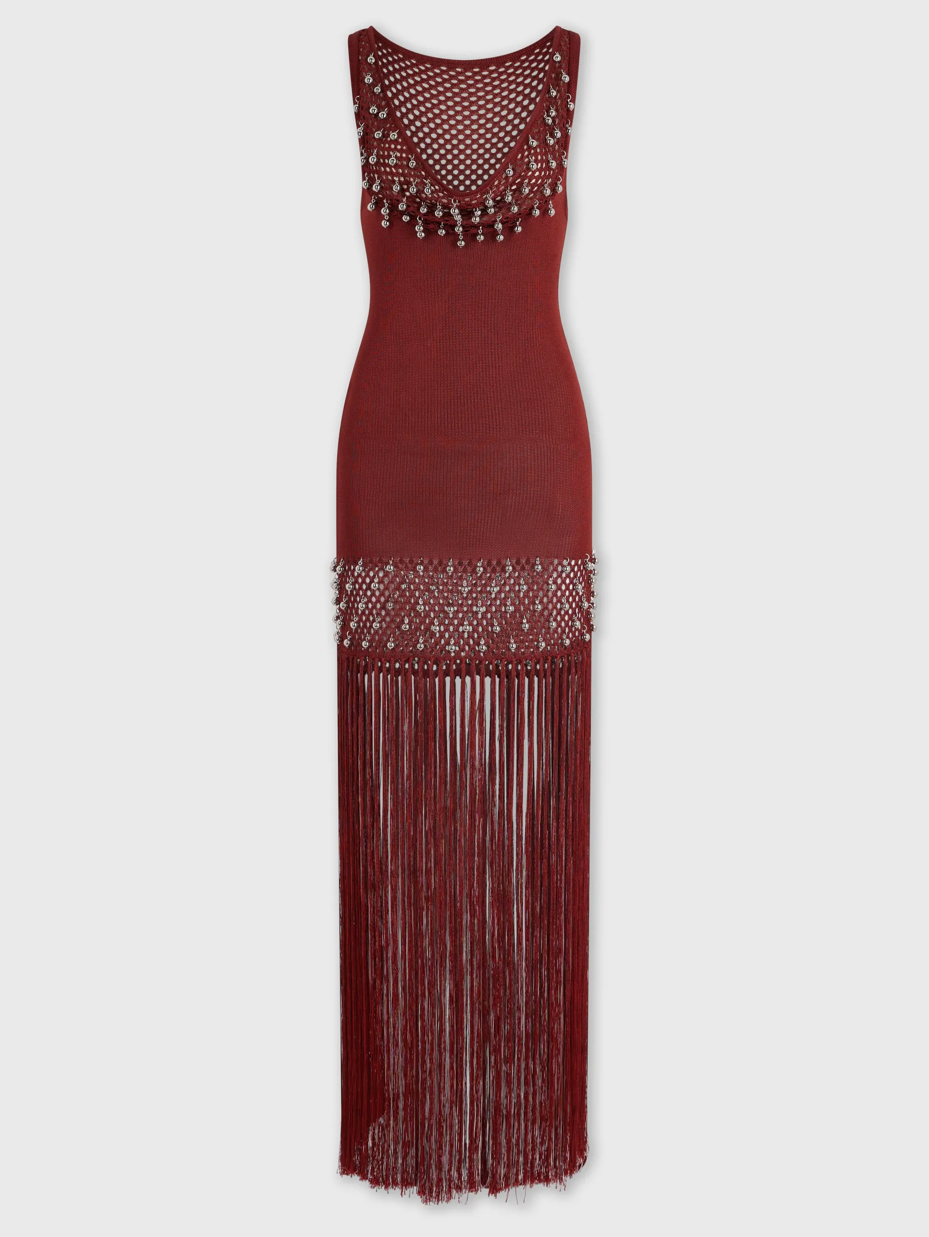 Sale Robe crochetée à franges et perles Robes