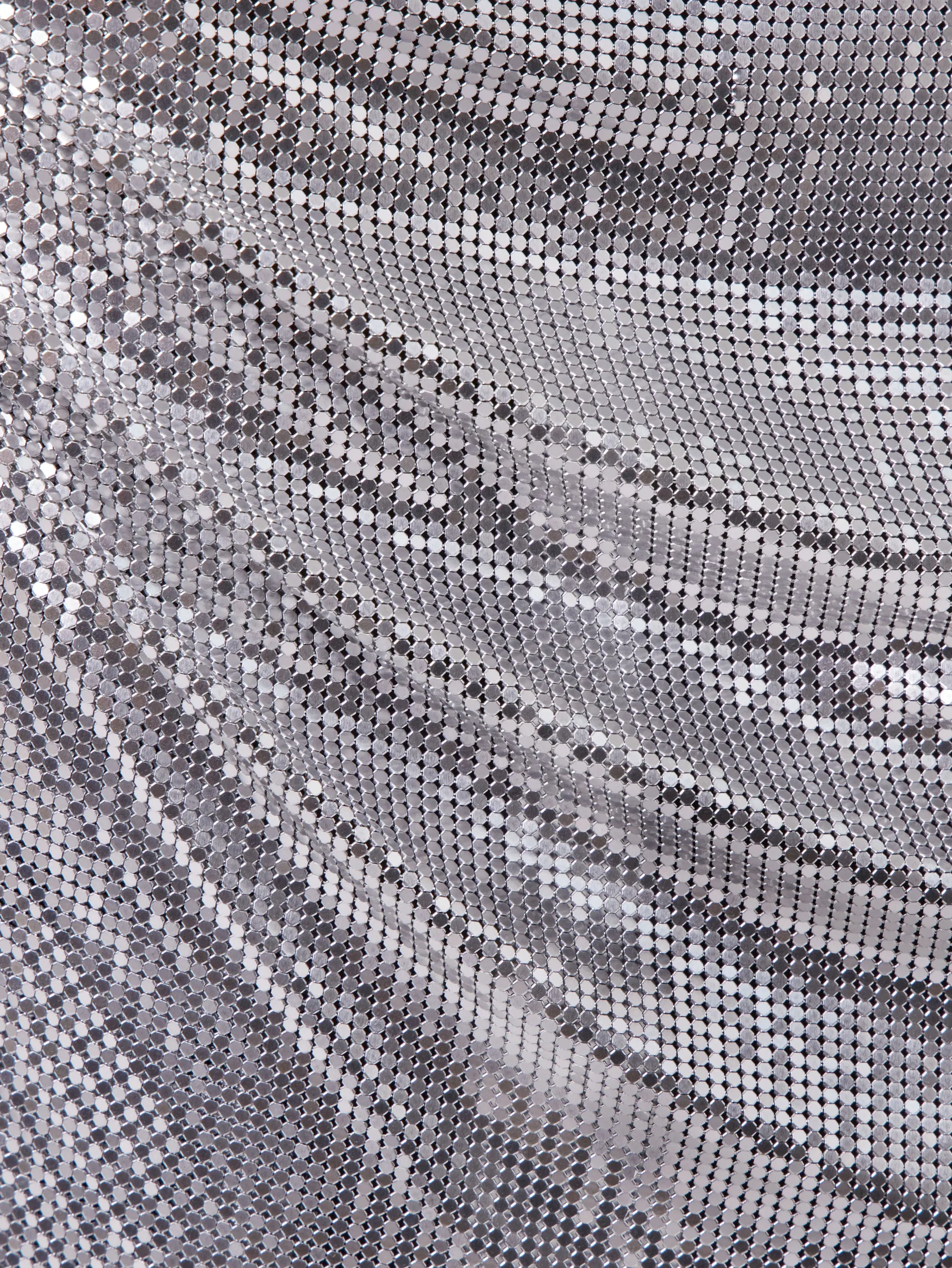 Online Robe drapée en maille argentée Robes