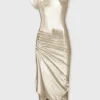 Online Robe drapée or en lurex Robes