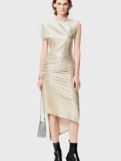 Online Robe drapée or en lurex Robes