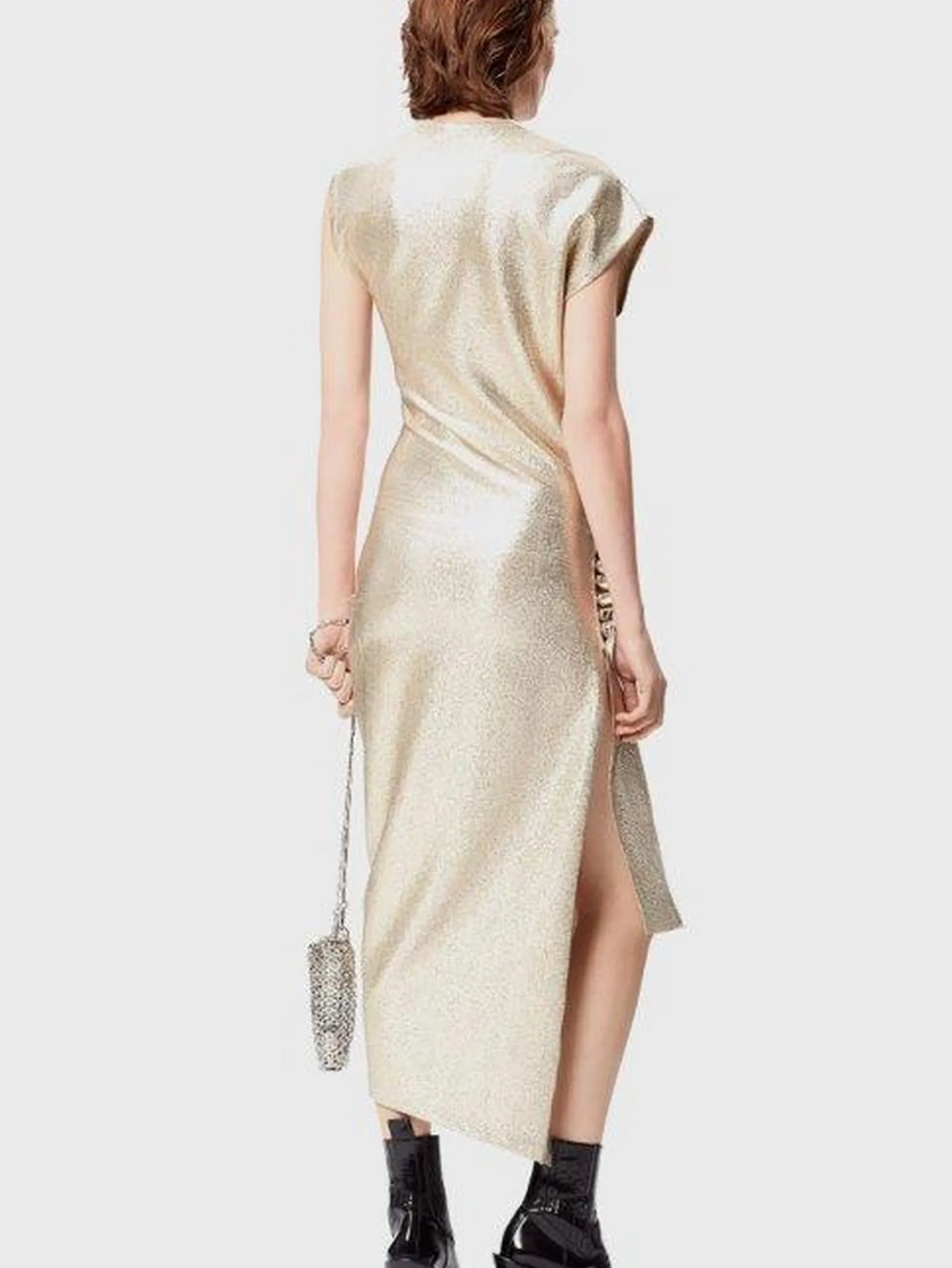 Online Robe drapée or en lurex Robes