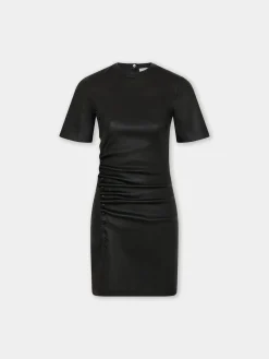 Hot ROBE DRAPéE PRESSION COURTE EN CUIR Robes