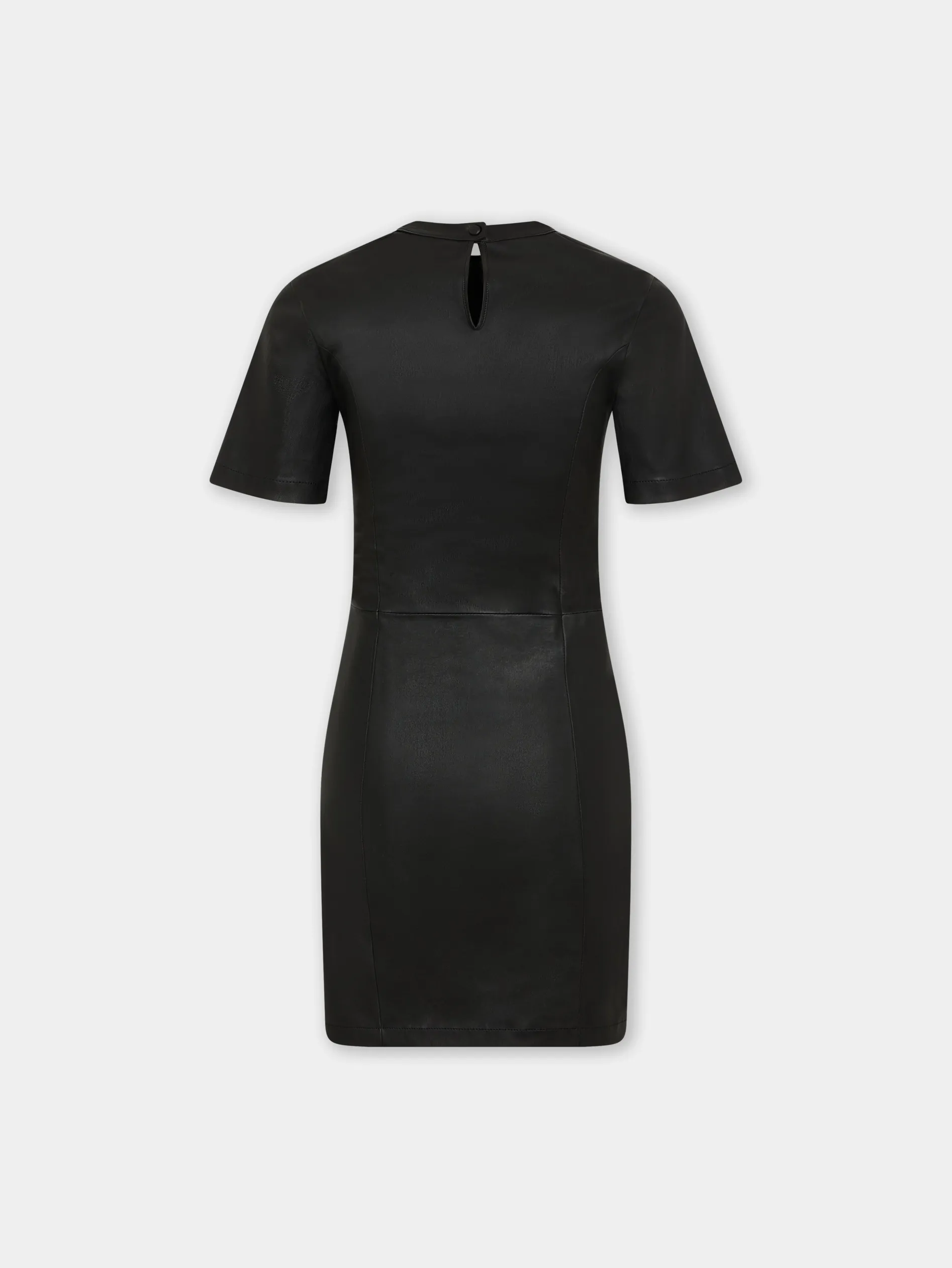 Hot ROBE DRAPéE PRESSION COURTE EN CUIR Robes