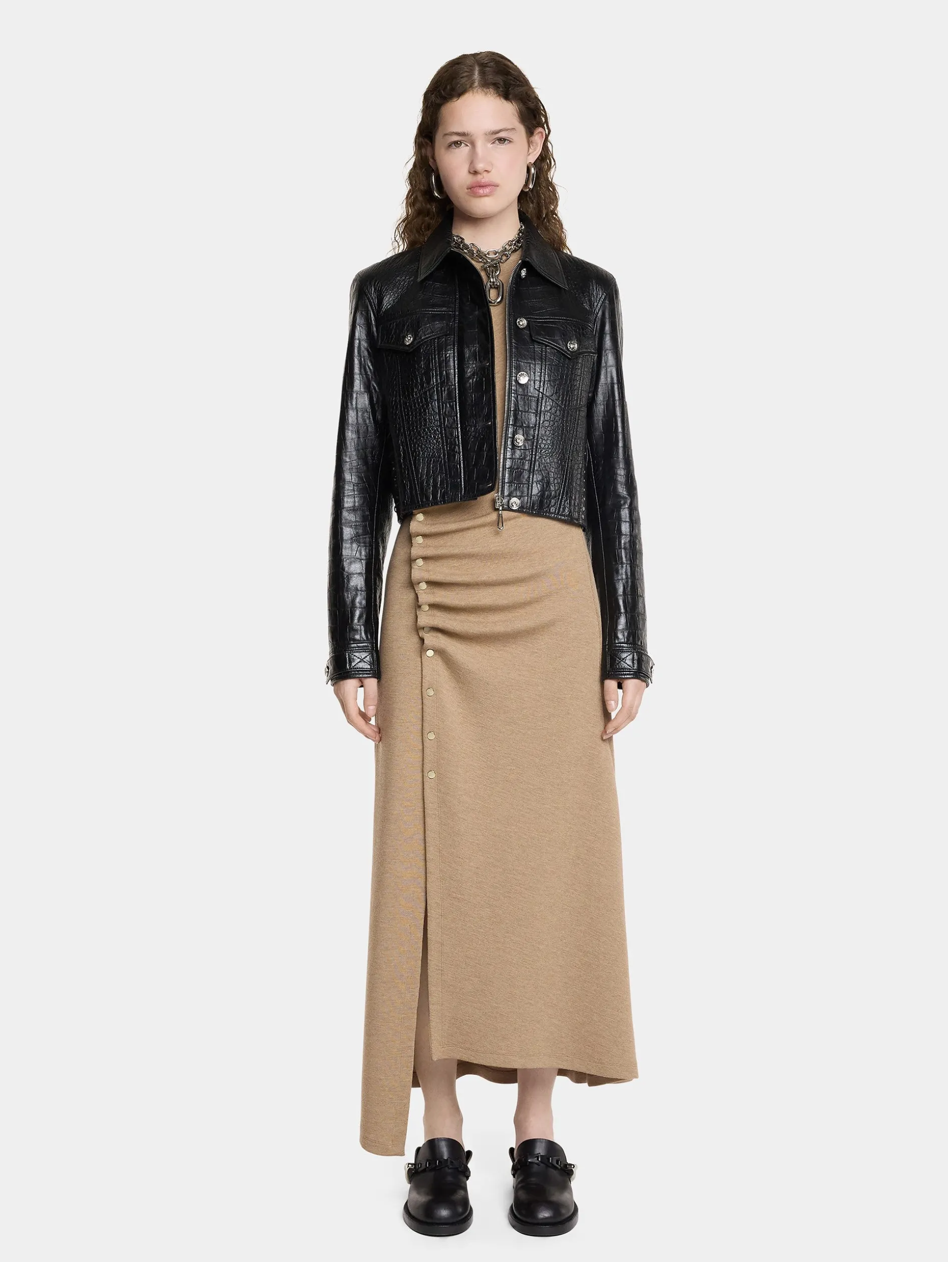 Store ROBE DRAPée PRESSION EN LAINE Maille | Robes