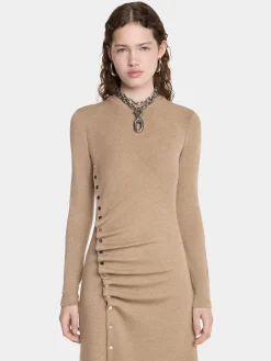 Store ROBE DRAPée PRESSION EN LAINE Maille | Robes