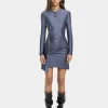 New ROBE DRAPéE PRESSION GRISE EN JERSEY Robes