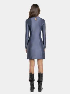 New ROBE DRAPéE PRESSION GRISE EN JERSEY Robes