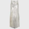 Outlet Robe en maille métallisée argentée Robes