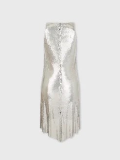 Outlet Robe en maille métallisée argentée Robes