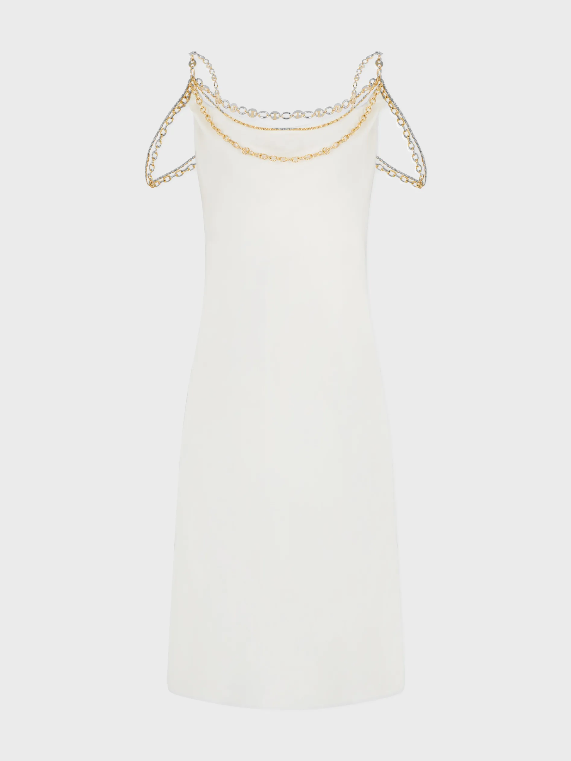 Discount Robe légère blanche ornée de chaînes signatures "Eight" Robes