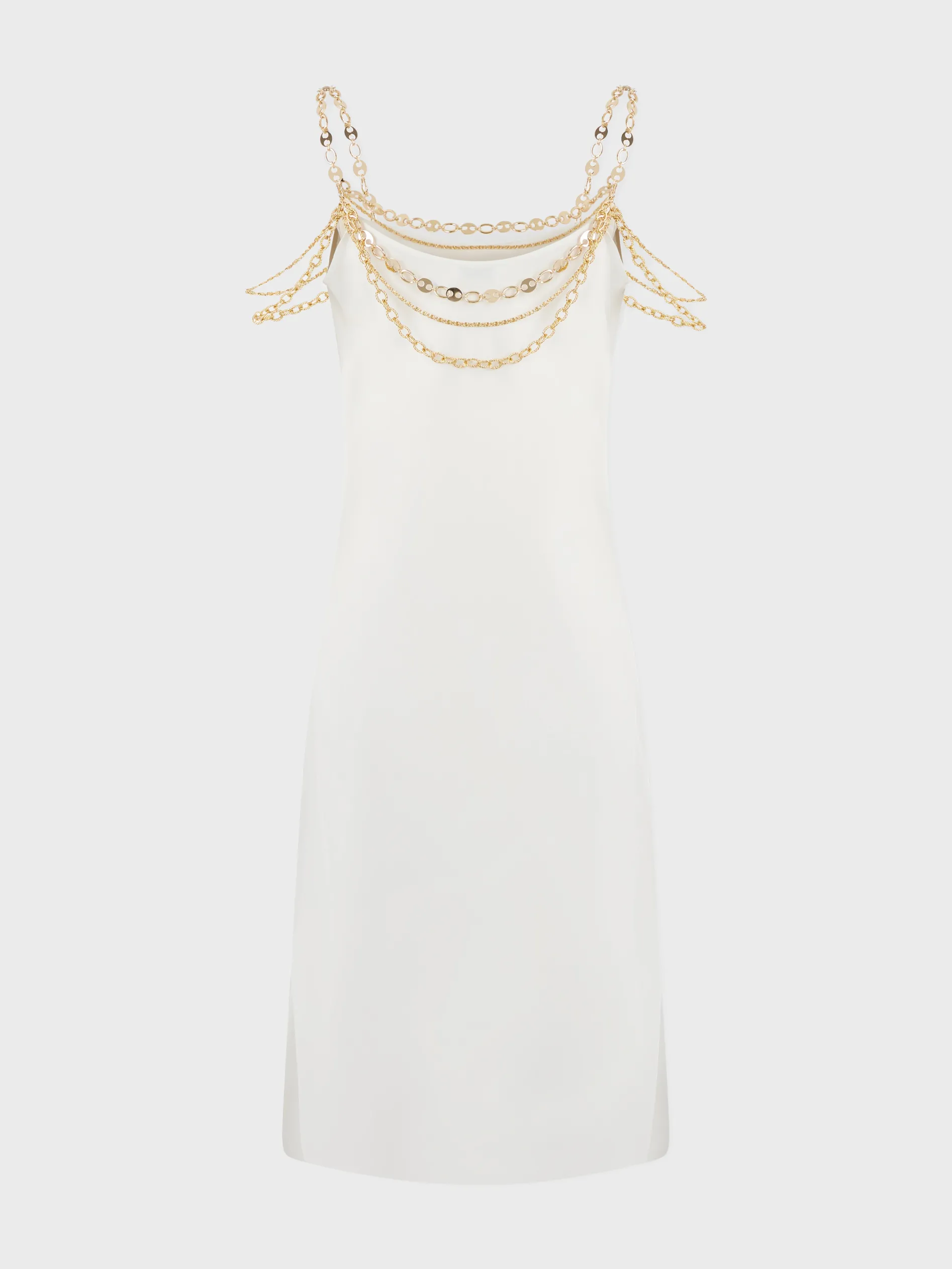 Discount Robe légère blanche ornée de chaînes signatures "Eight" Robes