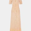 Store Robe longue en dentelle de couleur raphia Robes