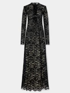 Clearance ROBE LONGUE EN DENTELLE NOIRE Robes