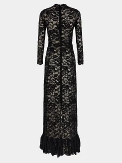 Cheap Robe longue en dentelle noire Robes