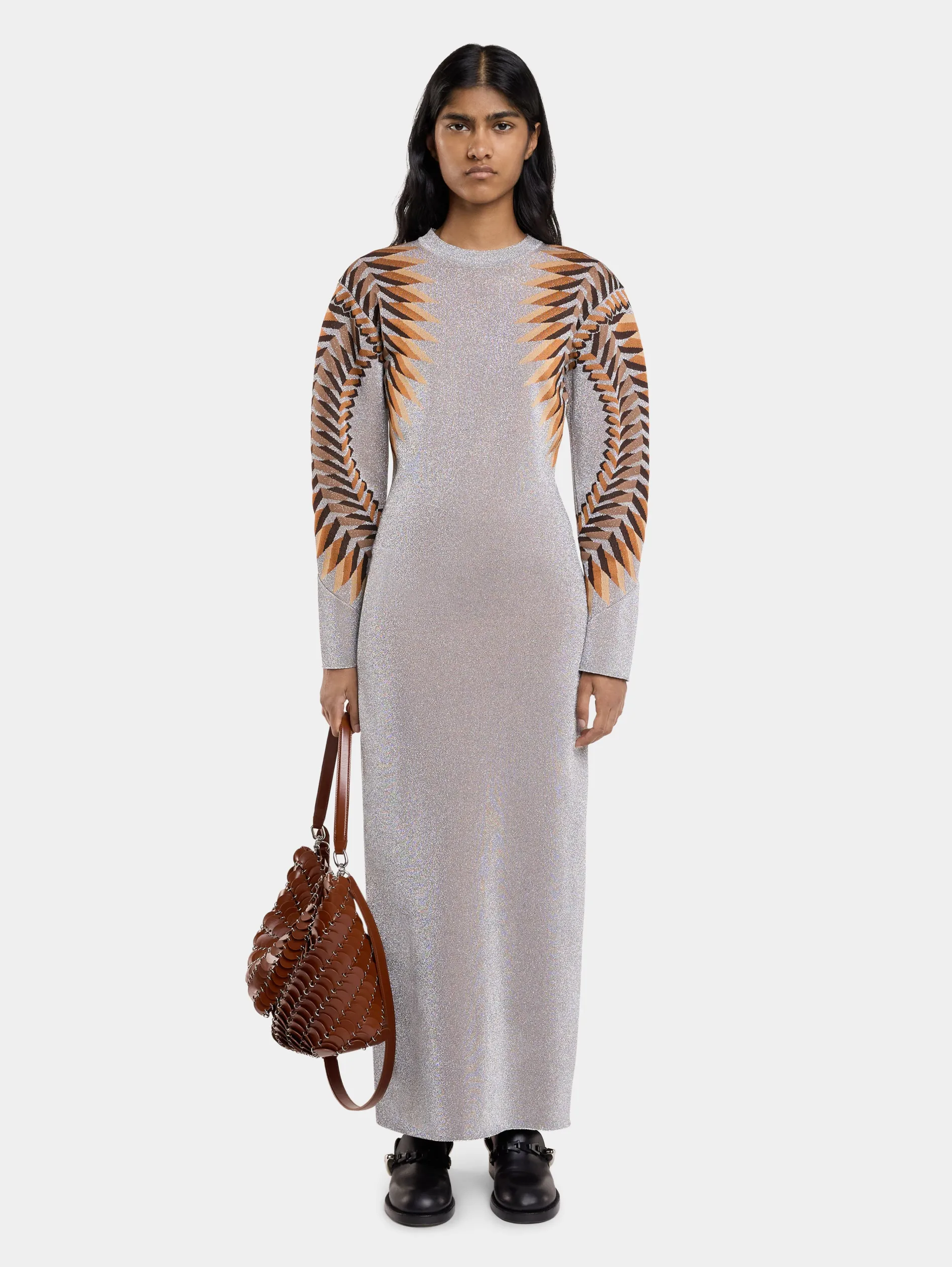 New ROBE LONGUE EN JACQUARD LUREX Maille | Robes