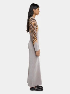 New ROBE LONGUE EN JACQUARD LUREX Maille | Robes