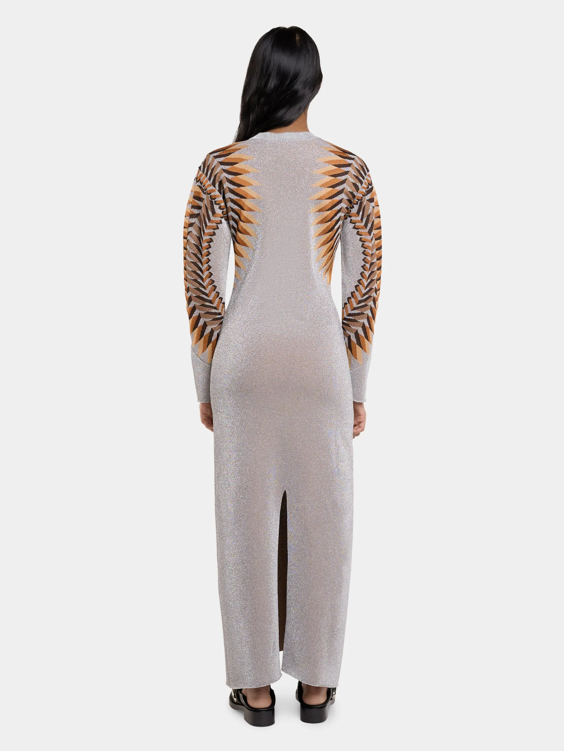 New ROBE LONGUE EN JACQUARD LUREX Maille | Robes