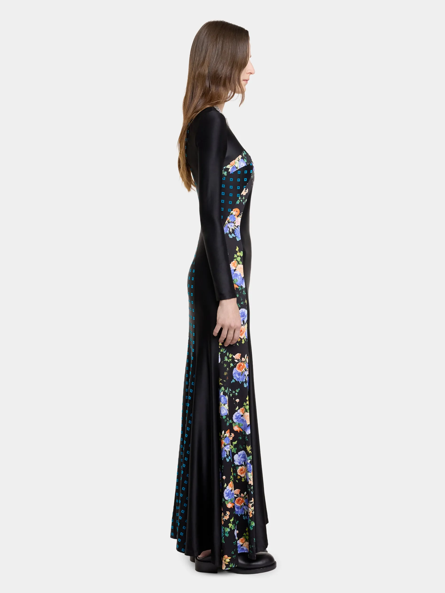 Store ROBE LONGUE EN JERSEY A EMPIECEMENTS Robes