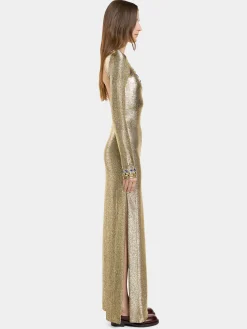 Hot ROBE LONGUE EN JERSEY LUREX Robes