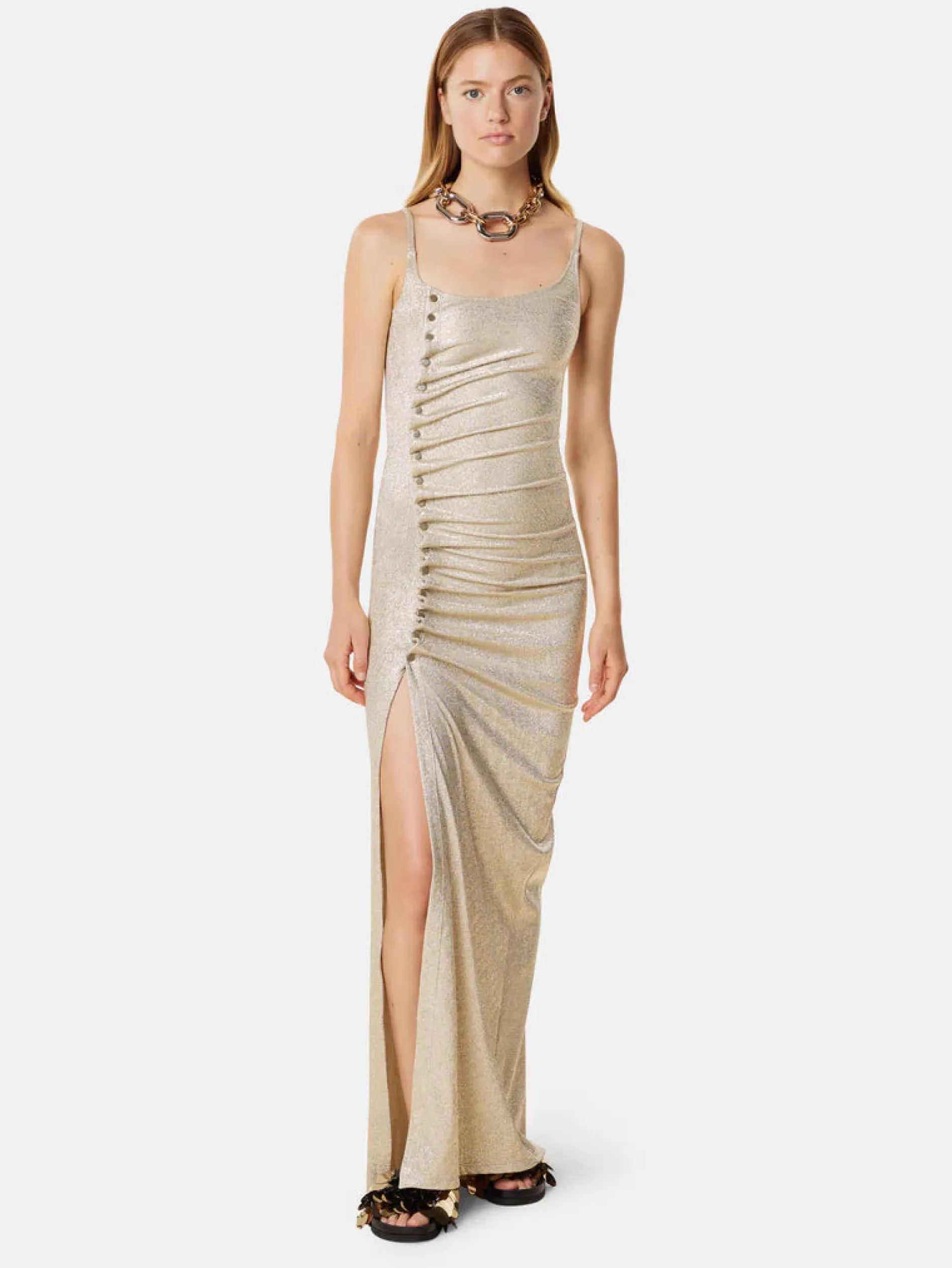 Shop Robe longue en lurex Robes