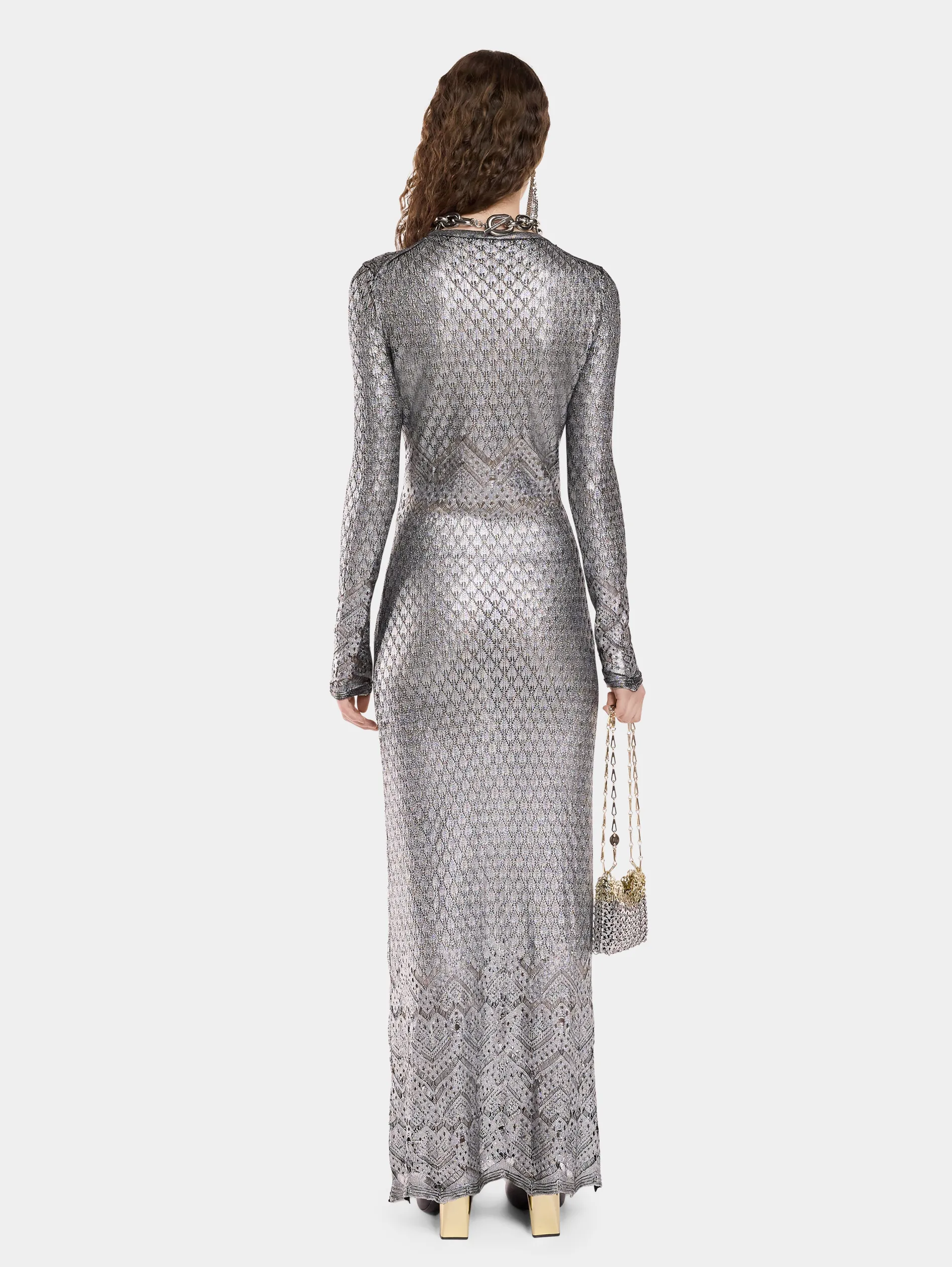 Clearance ROBE LONGUE EN MAILLE EFFET DENTELLE Maille | Robes