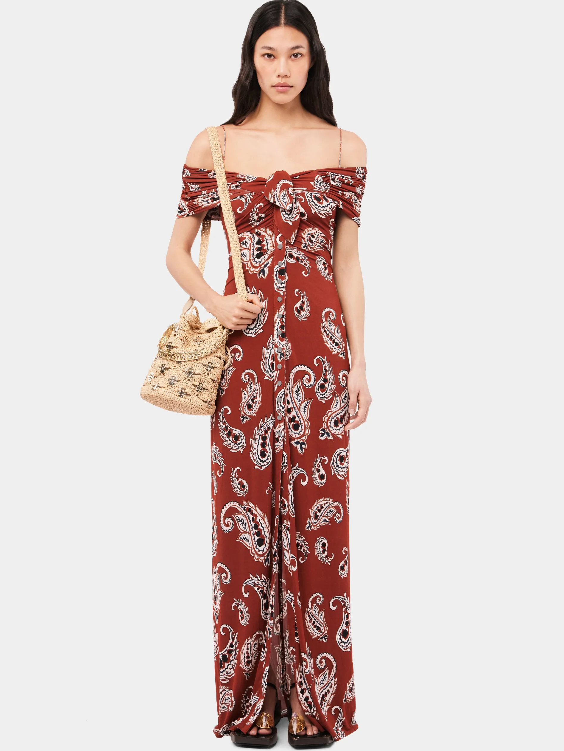 Discount Robe longue imprimée paisley Robes