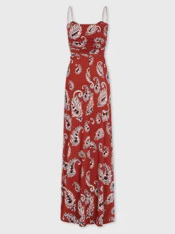 Discount Robe longue imprimée paisley Robes