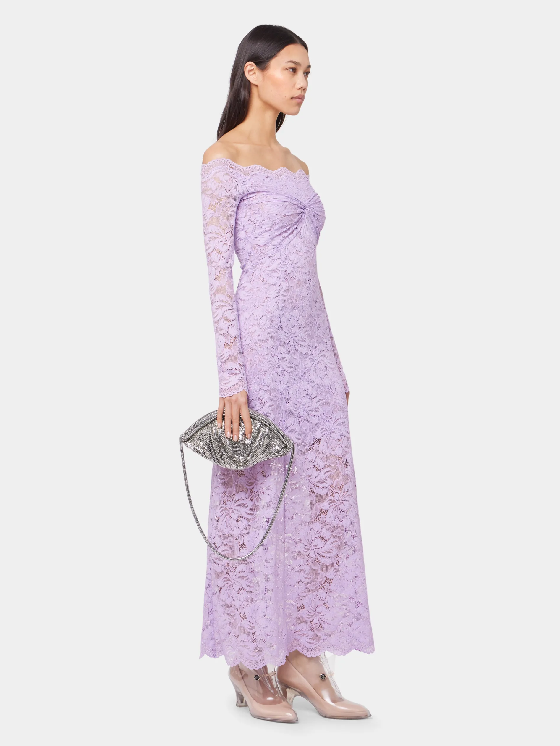 Hot ROBE LONGUE LAVANDE EN DENTELLE Sélection De Soirée | Robes