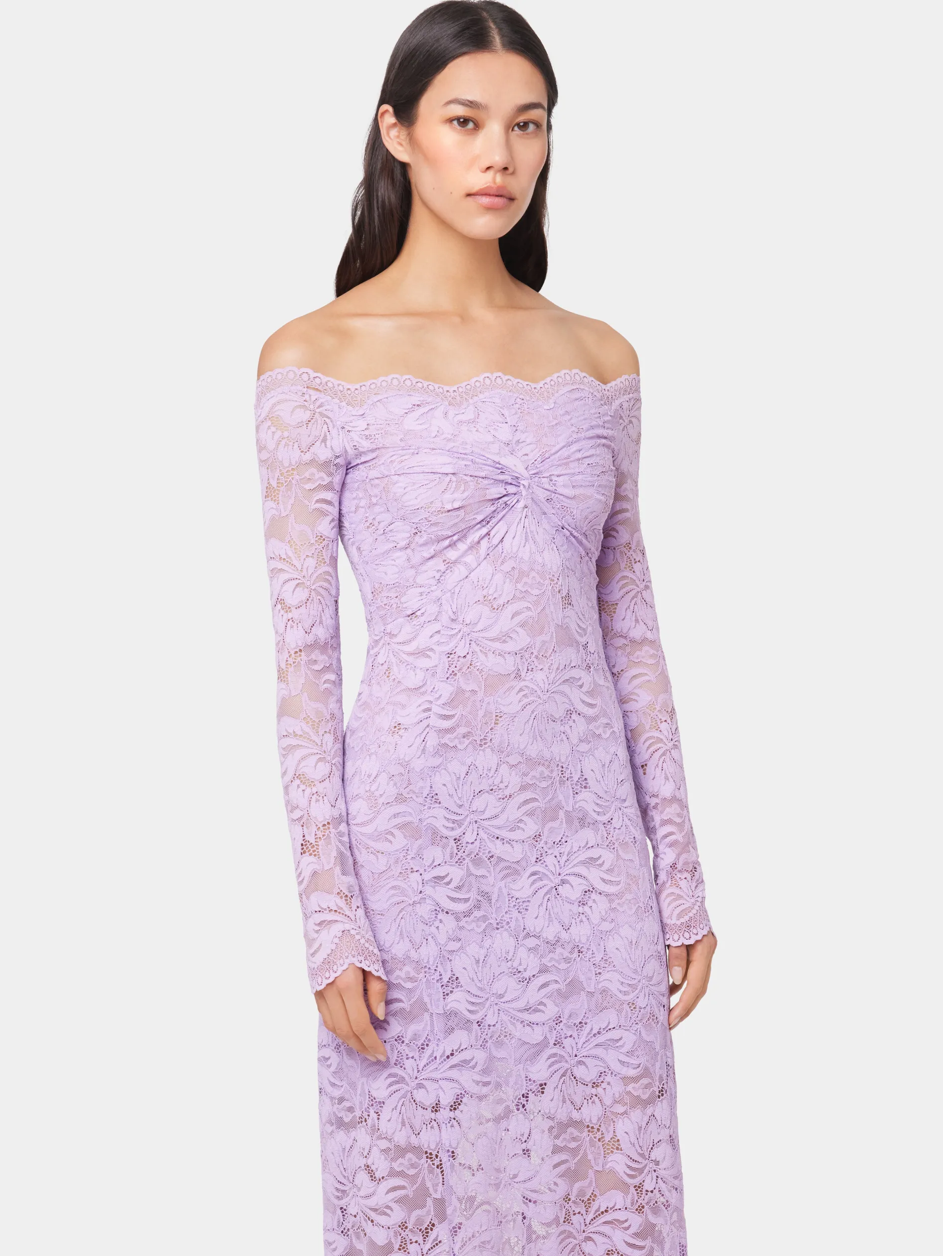 Hot ROBE LONGUE LAVANDE EN DENTELLE Sélection De Soirée | Robes