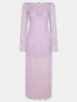 Hot ROBE LONGUE LAVANDE EN DENTELLE Sélection De Soirée | Robes