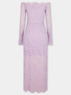 Hot ROBE LONGUE LAVANDE EN DENTELLE Sélection De Soirée | Robes