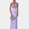 Online ROBE LONGUE LAVANDE EN MESH ET JERSEY Sélection De Soirée | Robes