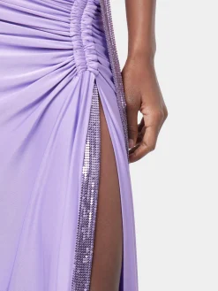 Online ROBE LONGUE LAVANDE EN MESH ET JERSEY Sélection De Soirée | Robes