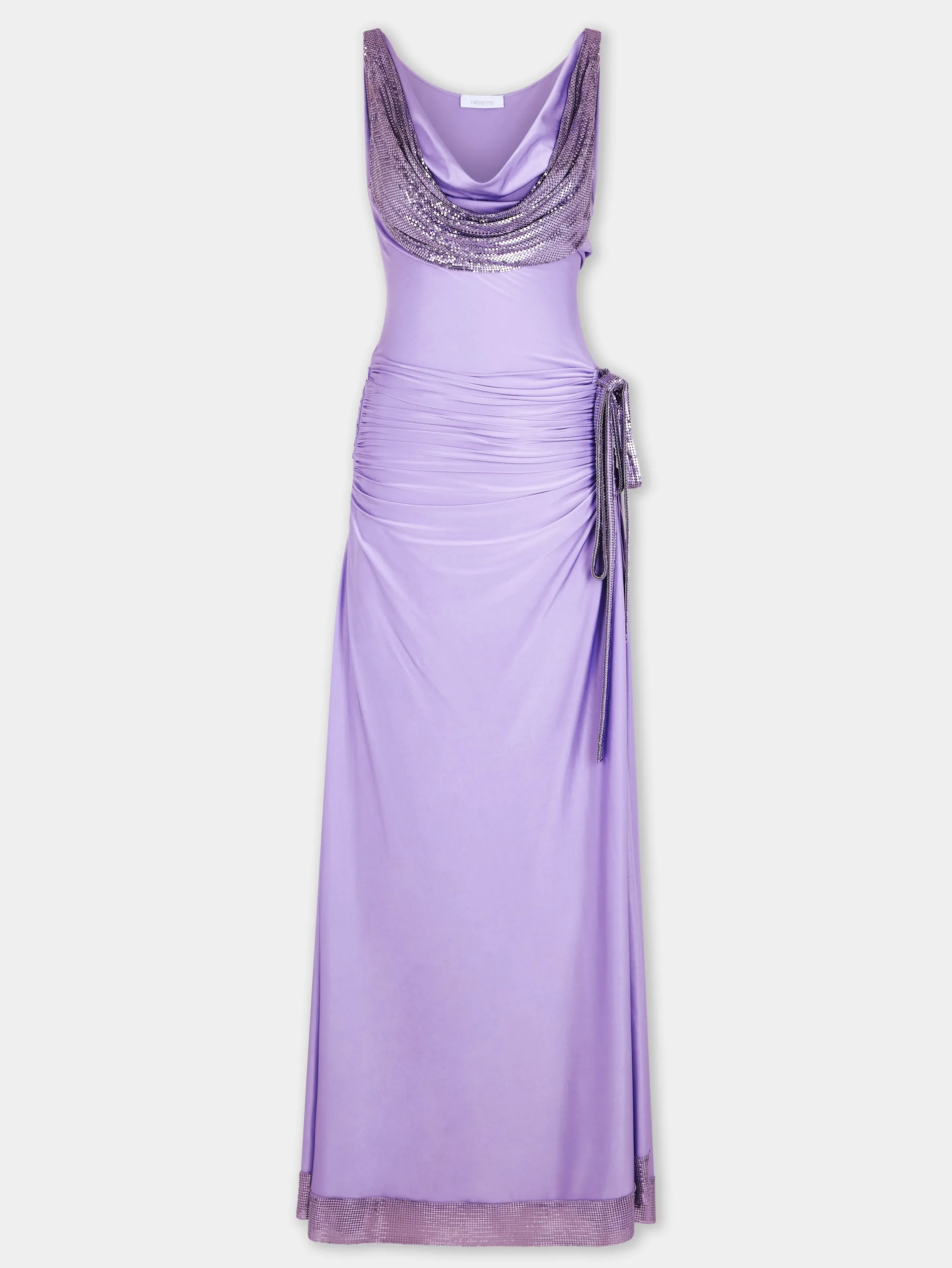 Online ROBE LONGUE LAVANDE EN MESH ET JERSEY Sélection De Soirée | Robes