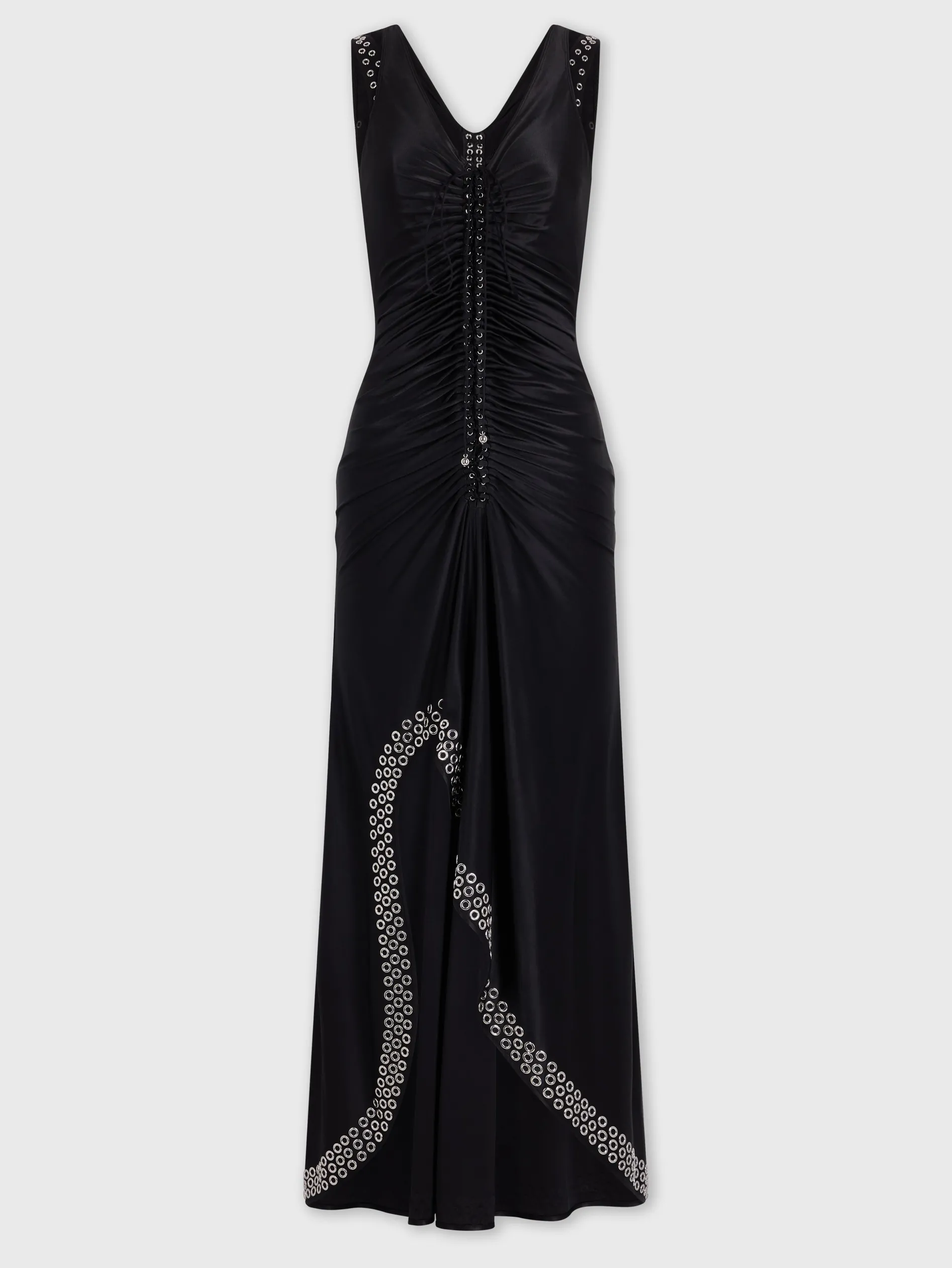 Best Robe longue noire à œillets métalliques brodés Robes