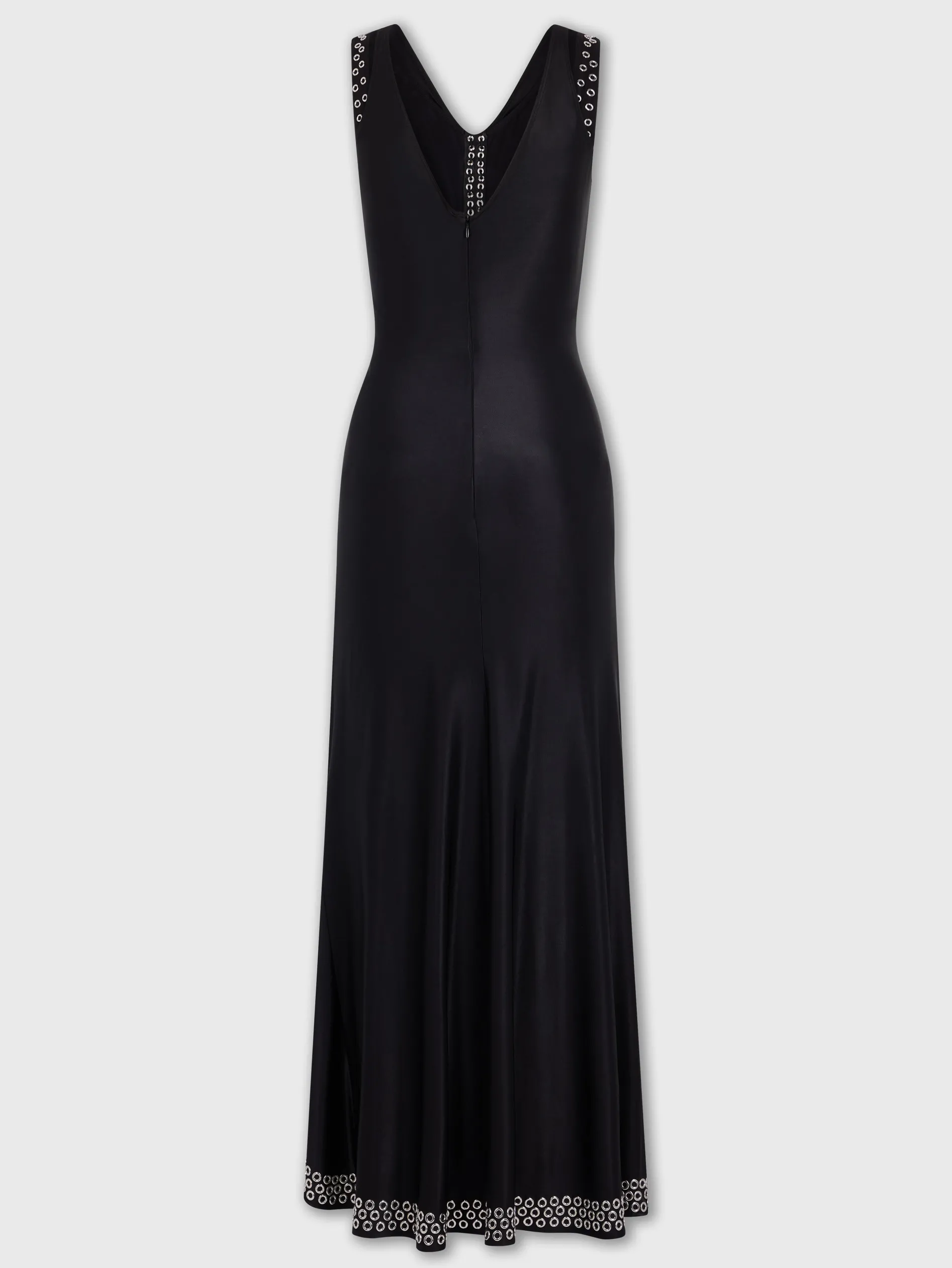 Best Robe longue noire à œillets métalliques brodés Robes
