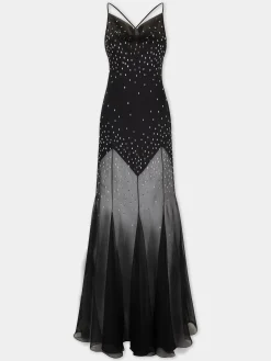Outlet Robe longue noire à ornements Sélection De Soirée | Robes