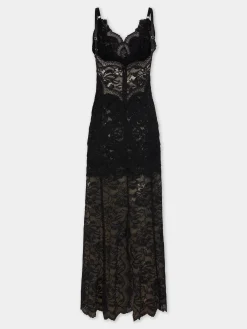 Cheap ROBE LONGUE NOIRE EN DENTELLE Sélection De Soirée | Robes