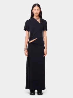 Best ROBE LONGUE NOIRE PIERCING EN JERSEY Sélection De Soirée | Robes