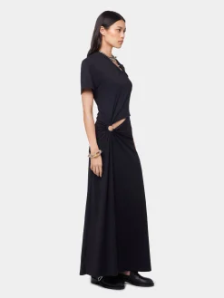 Best ROBE LONGUE NOIRE PIERCING EN JERSEY Sélection De Soirée | Robes