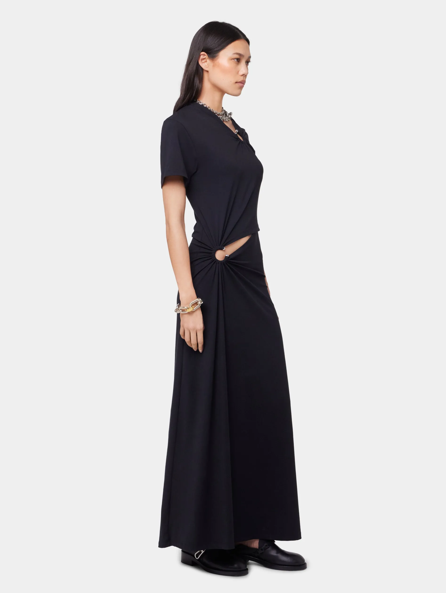 Best ROBE LONGUE NOIRE PIERCING EN JERSEY Sélection De Soirée | Robes