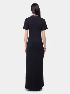 Best ROBE LONGUE NOIRE PIERCING EN JERSEY Sélection De Soirée | Robes