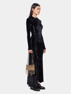 Best ROBE MIDI NOIRE DRAPEE EN VELOURS Sélection De Soirée | Robes