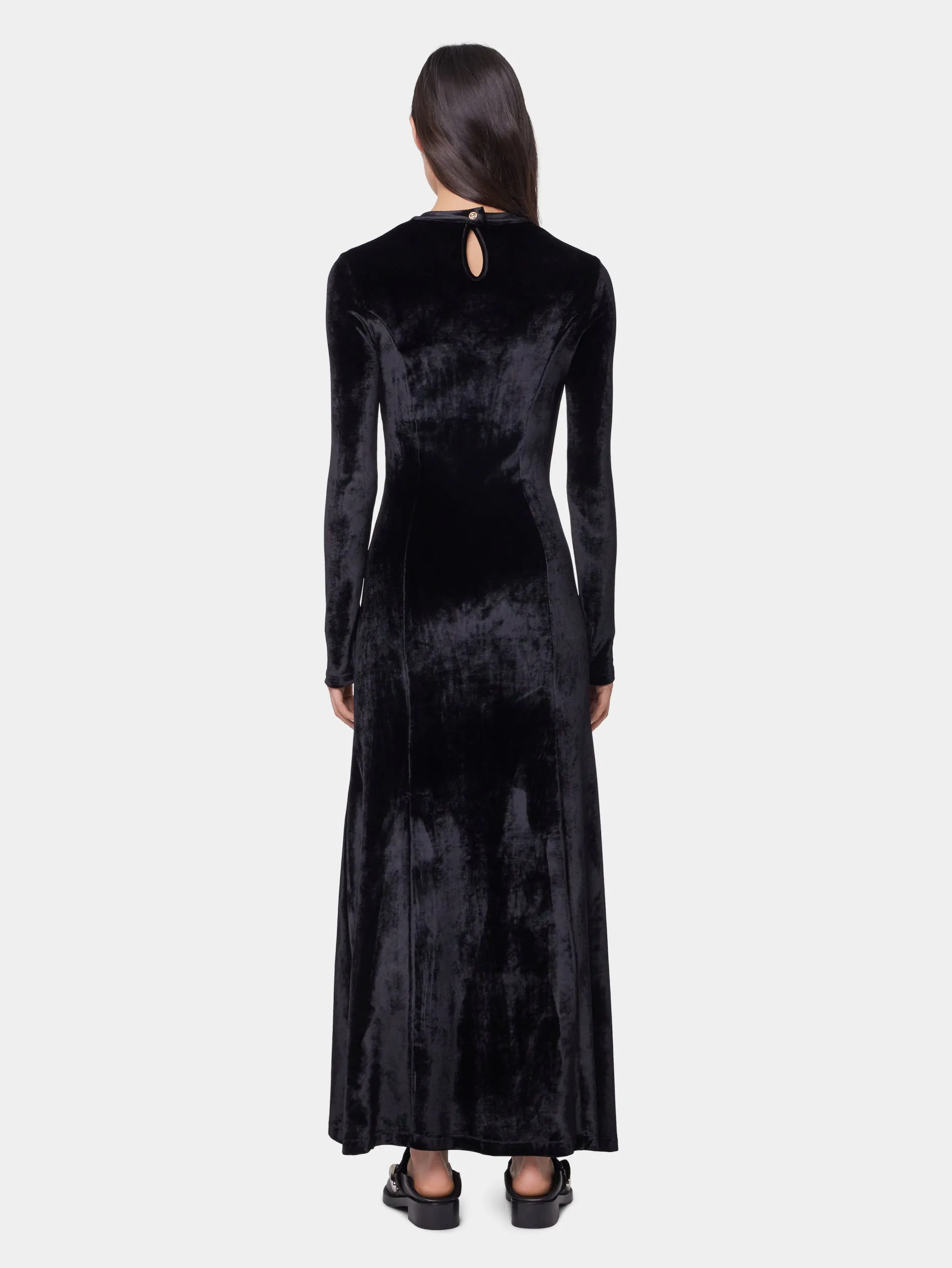 Best ROBE MIDI NOIRE DRAPEE EN VELOURS Sélection De Soirée | Robes