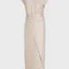 Cheap Robe nude drapée à piercing Robes