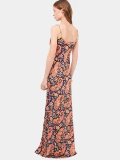 Cheap Robe nuisette à motif paisley à détail de chaîne