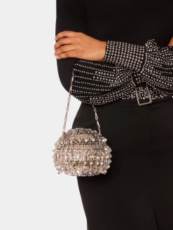 Store Sac 1969 Sphère argent à cristaux Sacs De Soirée | Le Sac 1969