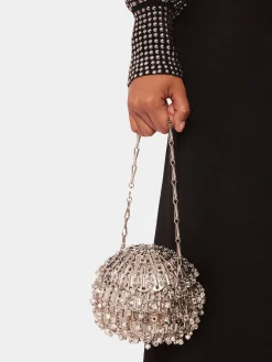 Store Sac 1969 Sphère argent à cristaux Sacs De Soirée | Le Sac 1969