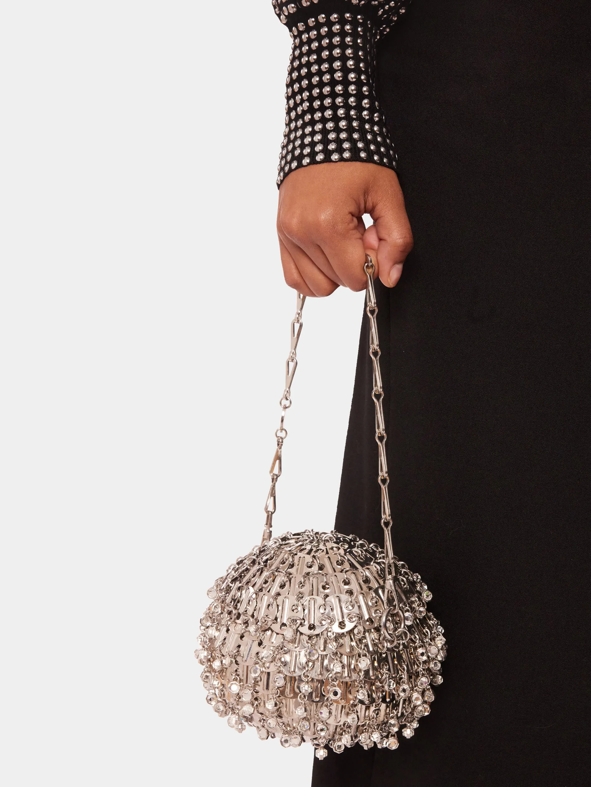 Store Sac 1969 Sphère argent à cristaux Sacs De Soirée | Le Sac 1969